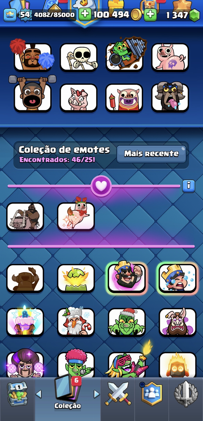 Conta com emblema de 6 anos de jogo, 10k de trofeus e todas cartas liberadas