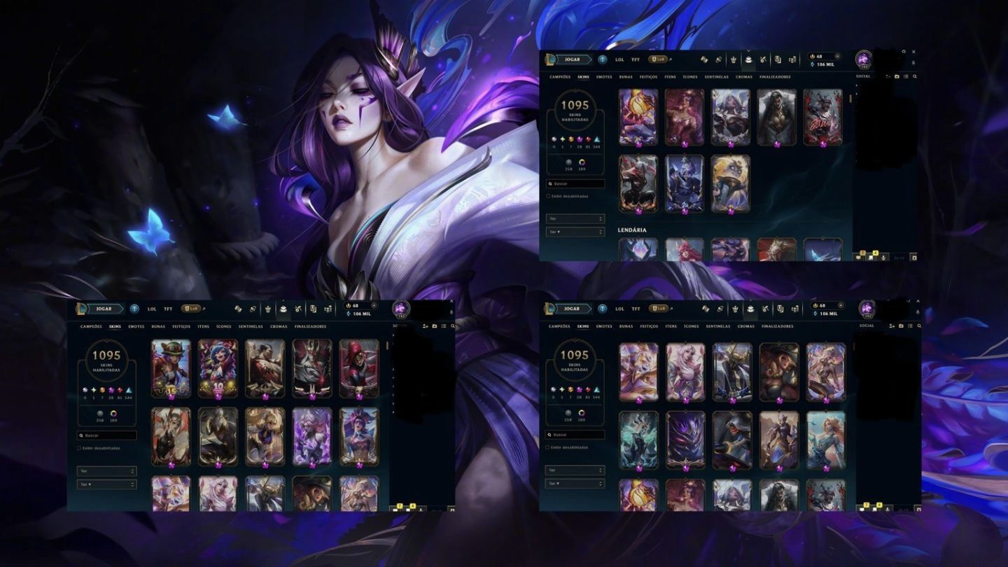 Conta LOL Completa Com 1100 Skin,198 Cromas e Skin Gacha+Classic Collector's Box