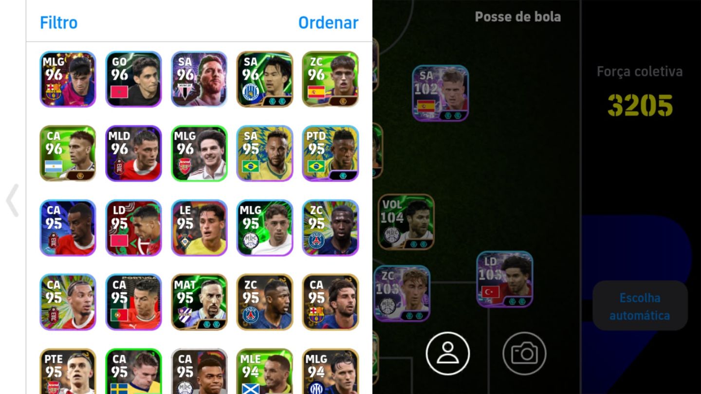 CONTA EFOOTBALL MOBILE COM DOKU 105 ENTRE OUTROS