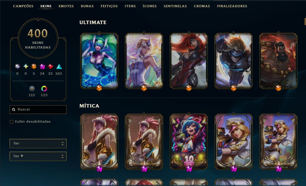 Contas de lol mestre+