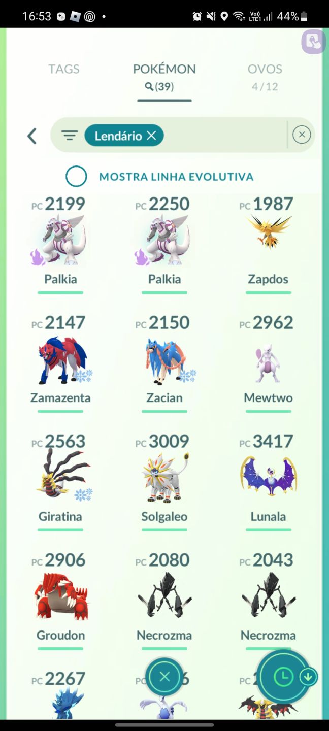 VENDA DE CONTA DE POKÉMON GO COM LENDÁRIOS/SHINY E MÍTICOS/SHINY LVL:42