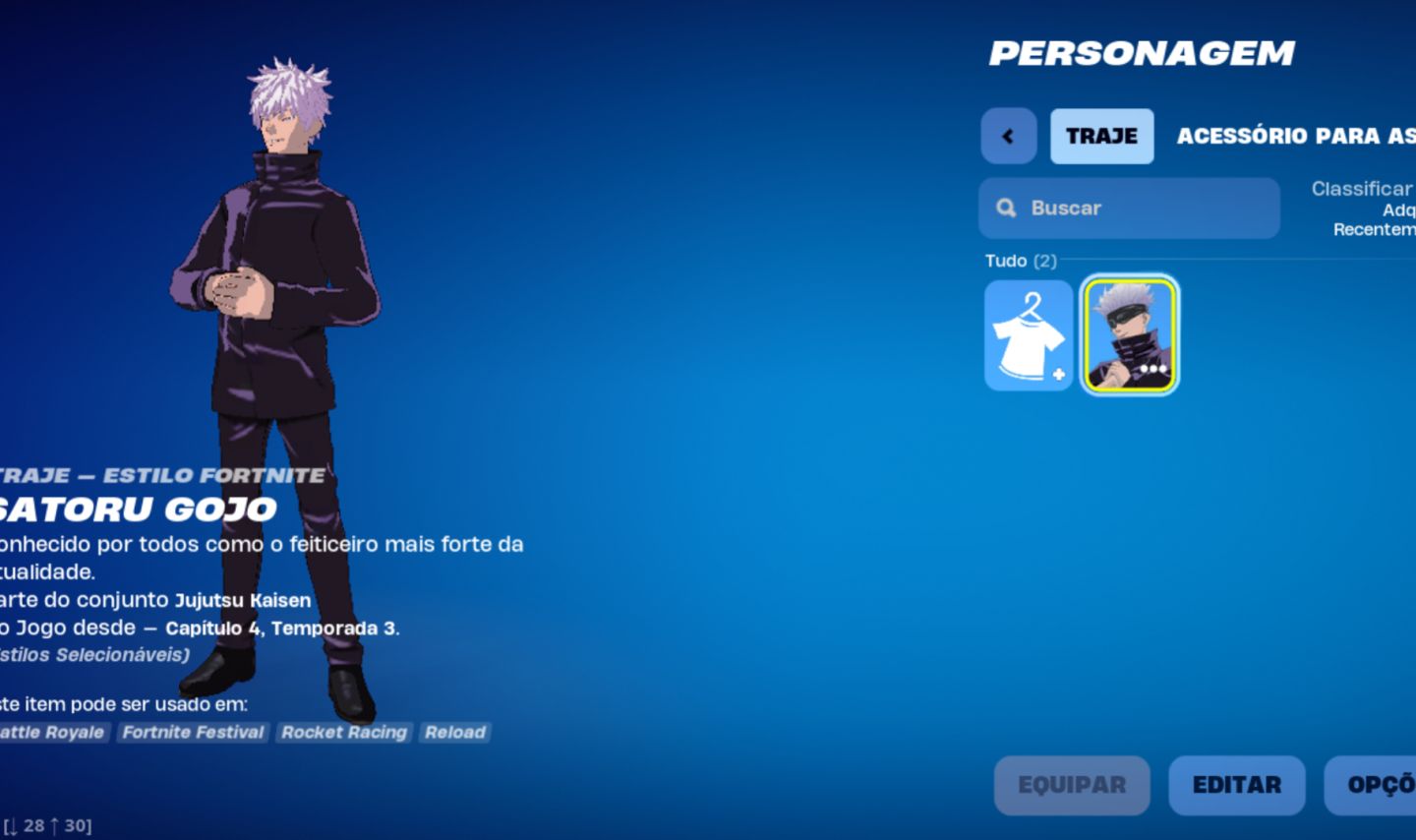 CONTA FORTNITE COM APENAS UMA SKIN GOJO