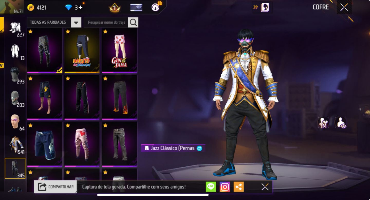 CONTA DE FREE FIRE | MUITO GEMADA | 541 PEITORAIS | MUITOS PASSES + LVL ALTO