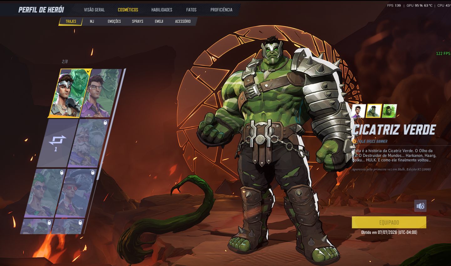 CONTA MARVEL RIVALS COM SKINS RARAS / LEVEL 20 COM 10 Skins