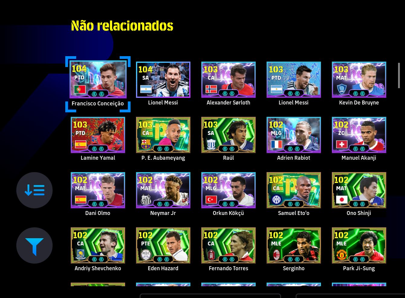 CONTA eFOOTBALL 2026 | MESSI 110, RONALDINHO, ROONEY 107 + CRAQUES LENDÁRIOS!