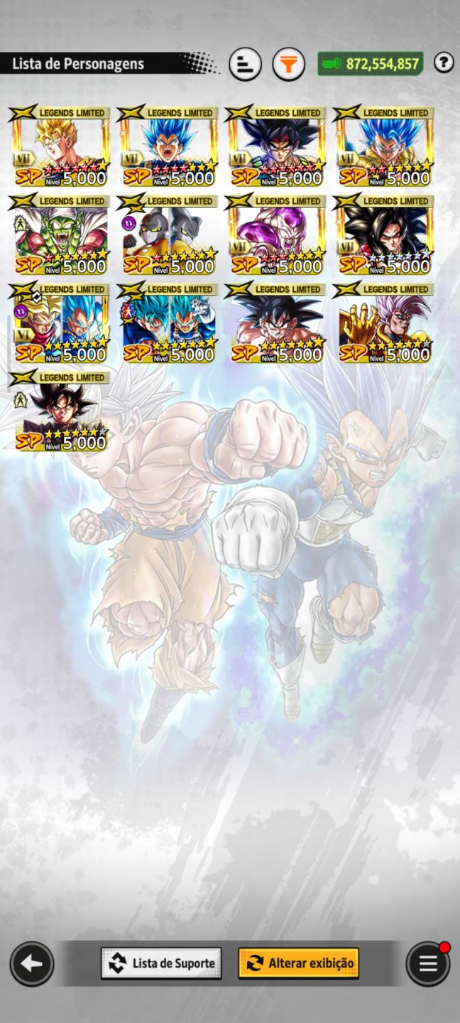 Conta End Game do Dragon Ball Legends