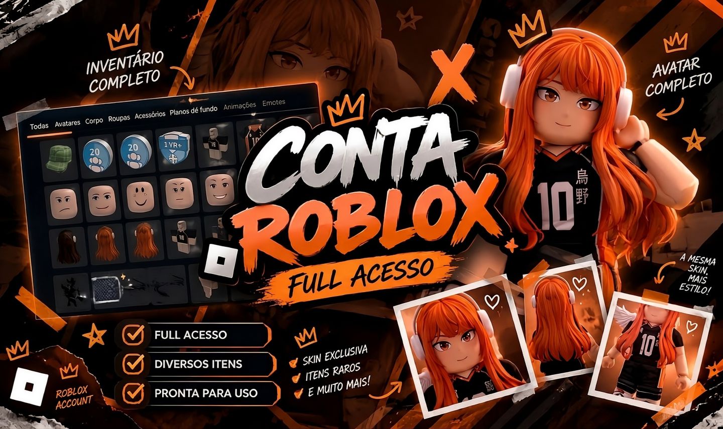 CONTA ROBLOX FEMININA | FULL ACESSO | AVATAR COMPLETO (HAIKYUU / AESTHETIC)
