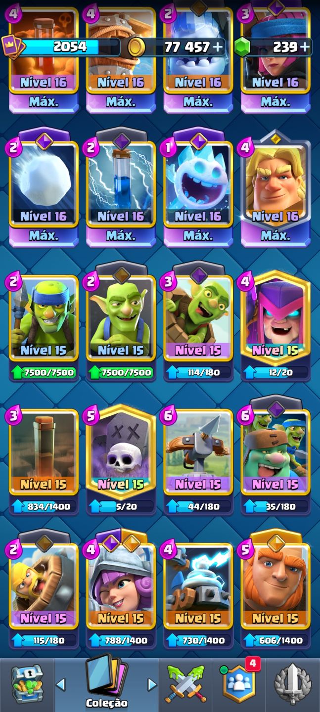 Conta Clash Royal arena sazonal 1