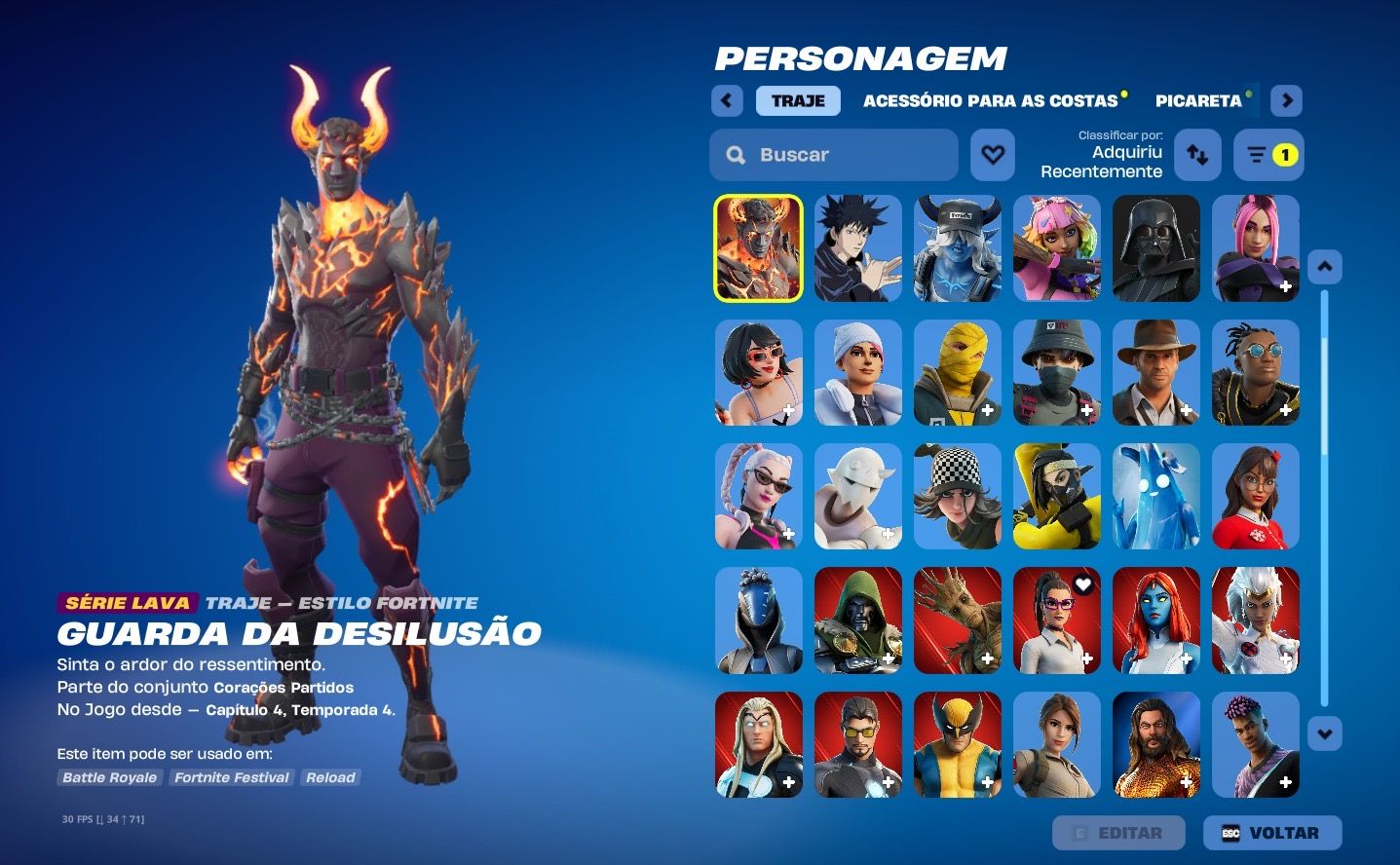 CONTA FORTNITE contendo PASSE DE FUNDADOR