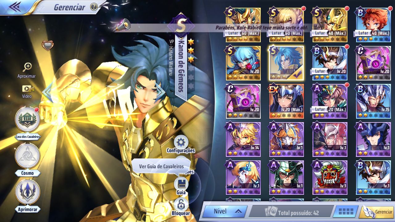 SAINT SEIYA AWAKENING KOTZ COM KANON, RADAMANTHYS SANGUE D, PARTITA SS