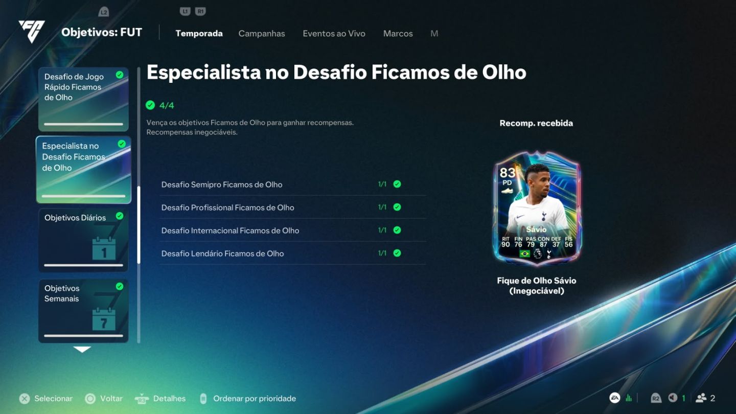 Objetivos feitos no ea fc 27