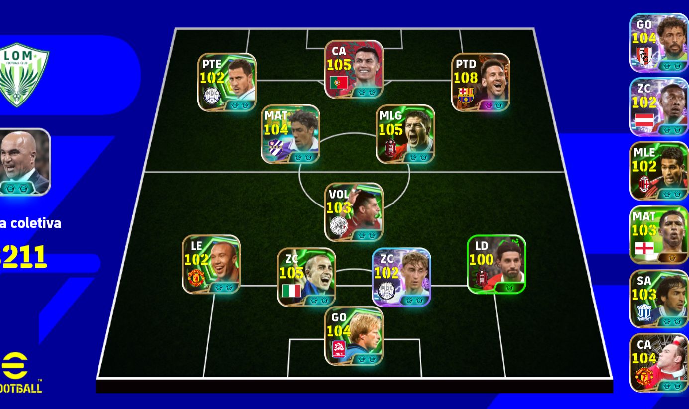 Conta de Efootball com Messi Blitz Curler + Cr7 Willpower + lamine yamal pack