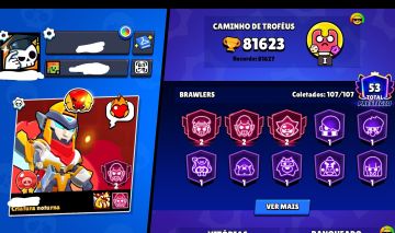 CONTA BRAWL STARS | 81.6K | 107 BRAWLERS | 287 SKINS | FULL ACESSO + DADOS