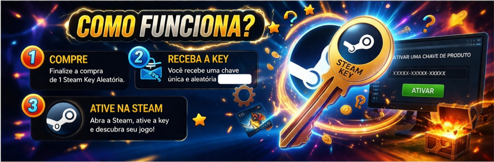 Steam Key Aleatória - Garanta um Jogo por preço de Banana