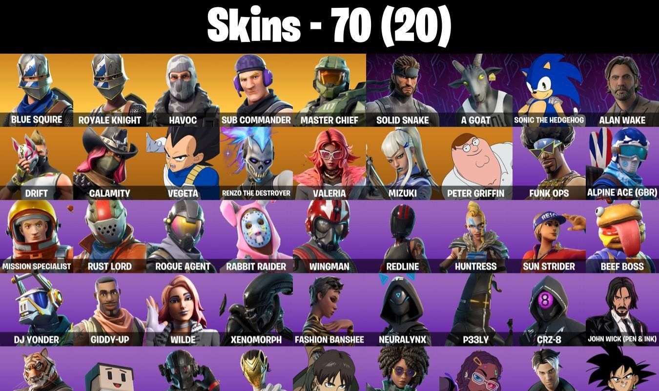 CONTA FORTNITE SEASON 2, TAKE THE L, ATEMPORAL E 70 SKINS - ENTREGA AUTOMÁTICA!