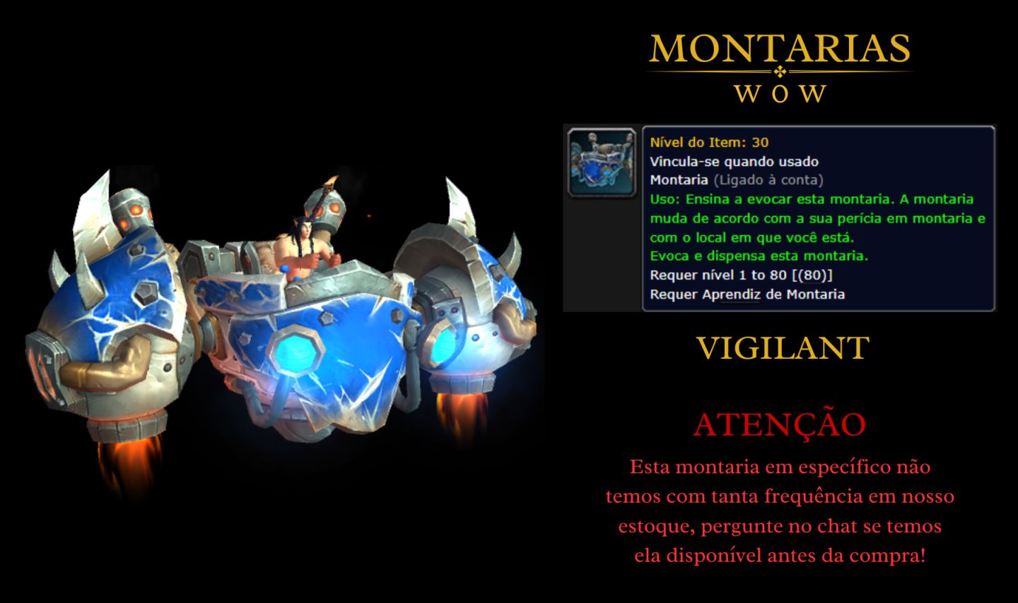 World of Warcraft - Montarias (Entrega Global) - WoW RETAIL