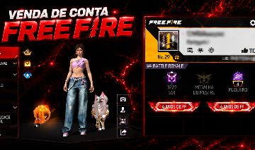 CONTA FREE FIRE COM ANGELICAL VERMELHA FEMININA+ITENS