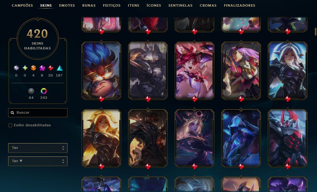 CONTA LEAGUE OF LEGENDS 420 skins 3,5k gastos