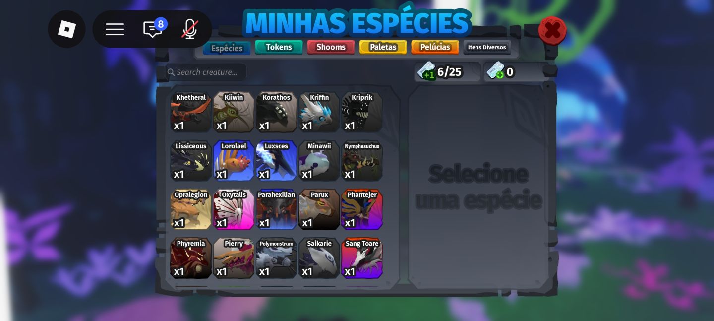 ATENÇÃO! VENDENDO INVENTÁRIO COMPLETO DE CREATURES OF SONARIA