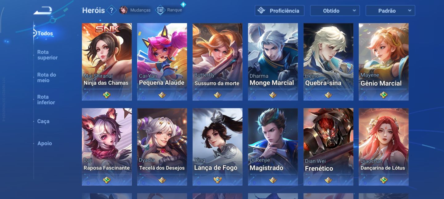 Conta de honor com algumas skins. Sem tempo para jogar