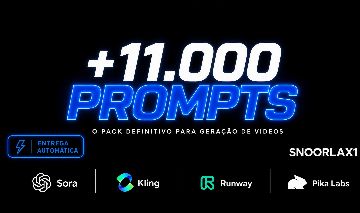+11.000 Prompts para Criar Vídeos Realistas com IA (Sora, Kling, Runway e Pika)
