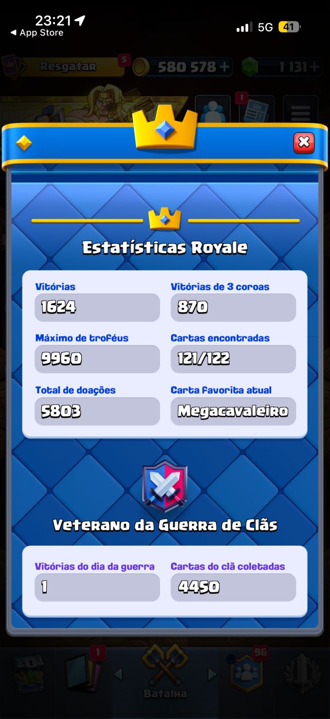 Conta clash royale quase full