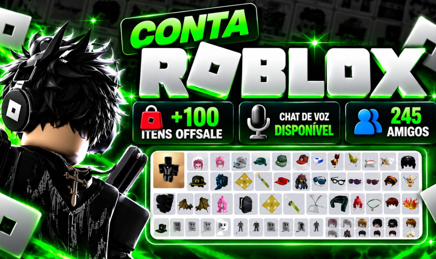 CONTA ROBLOX +100 ITENS OFFSALE | CHAT DE VOZ | INVENTÁRIO VARIADO