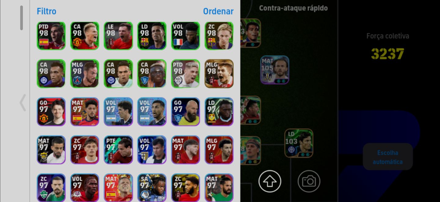 Conta Meta de Efootball Mobile com Romário, Rummenigge, Maddison e Dani Olmo