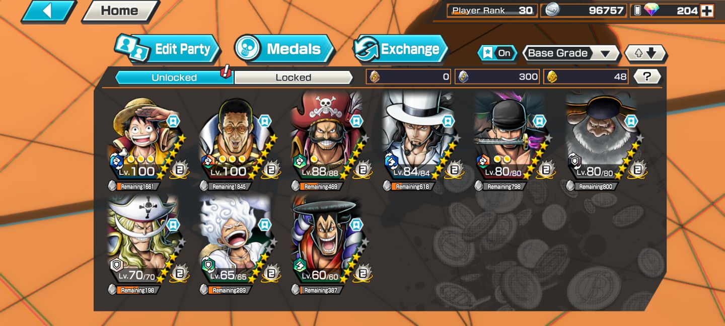 Conta opbr (one piece bounty Rush) CONTÉM 9 EXTREMES