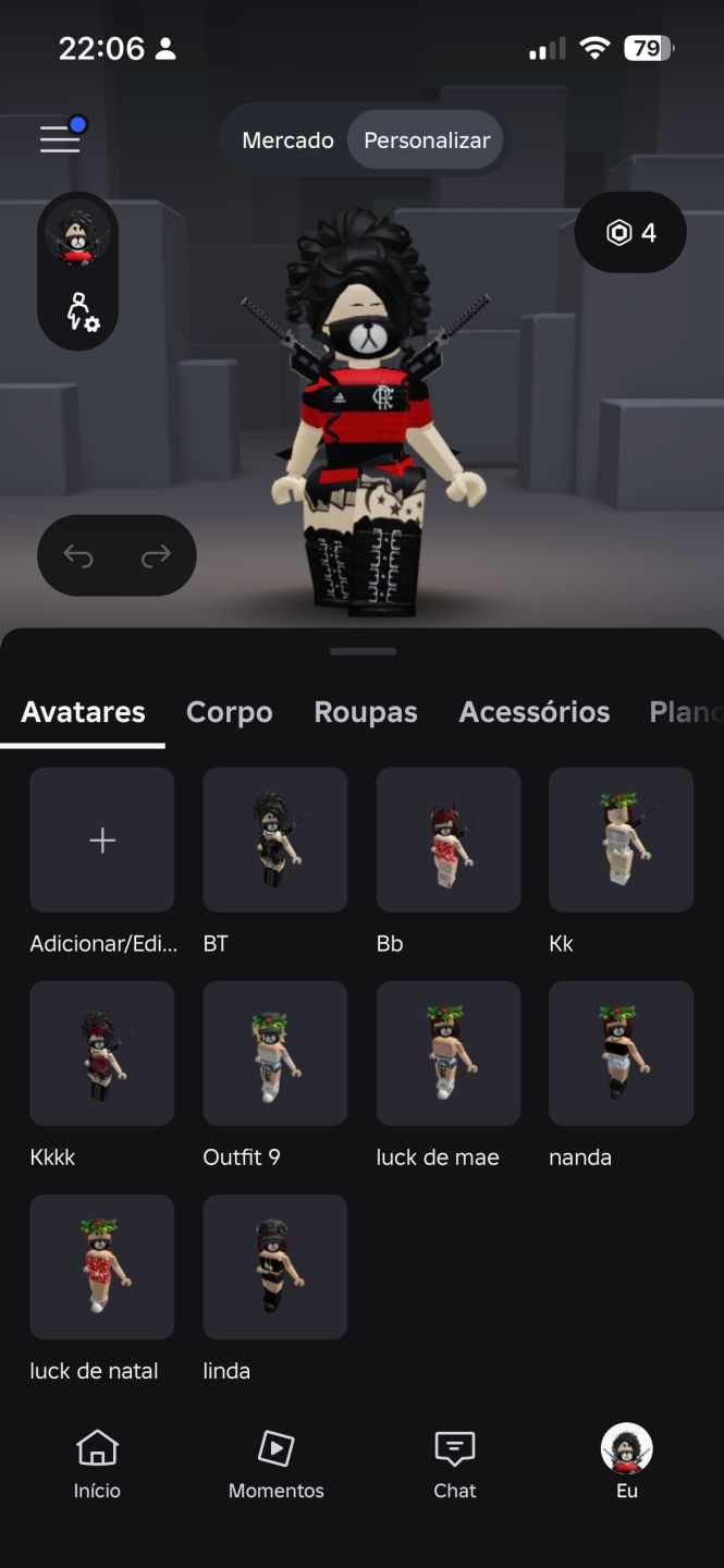 Conta de Roblox com muita skin Feminina e masculina