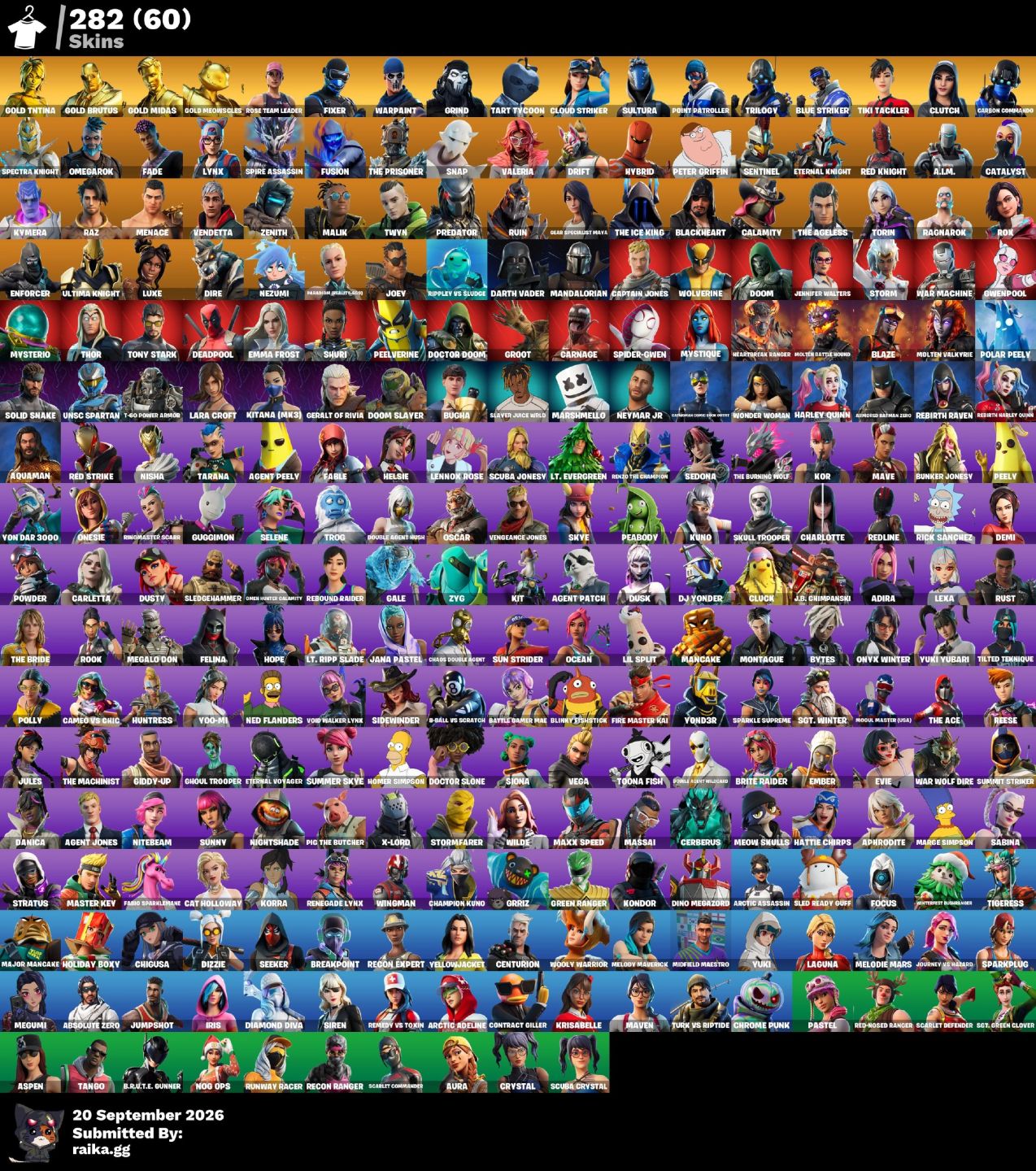 [PS/XBOX/PC] CONTA FORTNITE SALVE O MUNDO OG + 282 SKINS