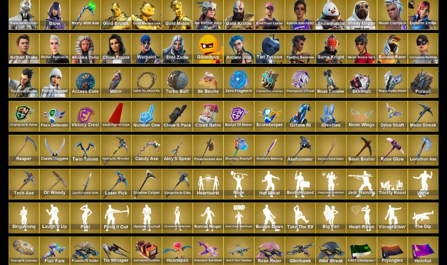 Valor Negociável! / Conta Fortnite Full-acesso (Minty, Fundador, Glow Etc...).