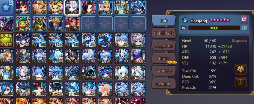 CONTA END GAME COM 4 LDs: GIANA + WOLYIUNG + ZERATU + PONTOS