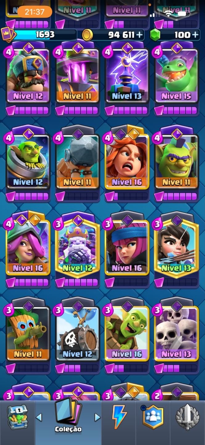 CONTA CLASH ROYALE | 123/123 CARTAS | CARTAS NÍVEL 16 + HERÓIS + EVOLUÇÕES