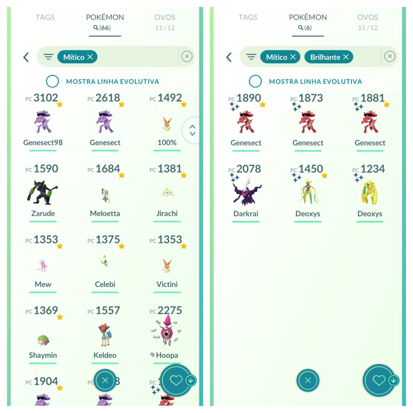 Conta LV71 com XP para o LV80 - Shundo Asas da alvorada, Victini 100% e mais