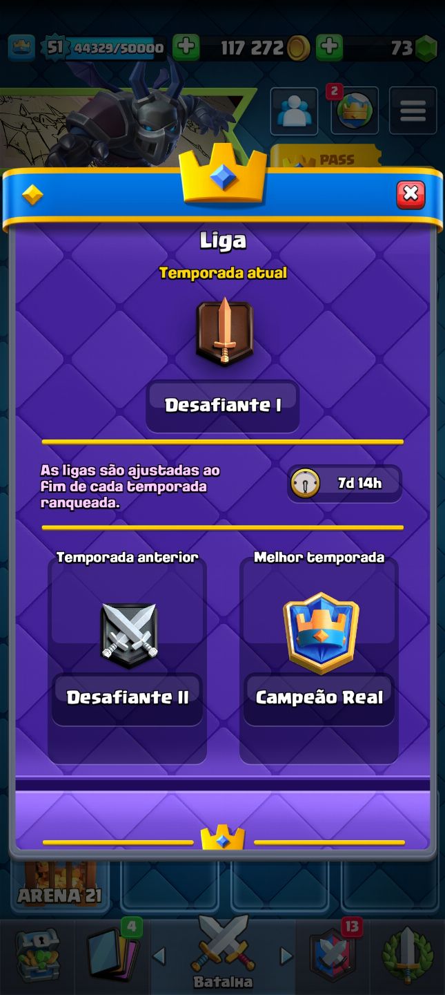 Conta clash royale muito upada várias cartas nível 15 e 14