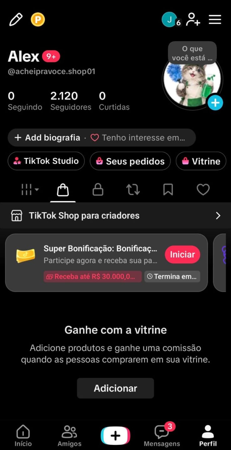 Contas Tiktok Shop Br Ativo +2000 Seguidores Reais