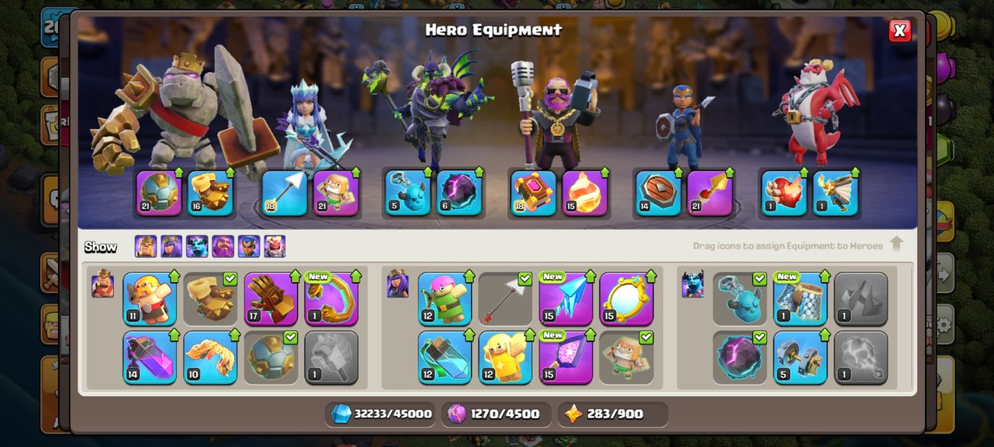 CV 15 FULL HERÓIS CLASH OF CLANS HERÓIS MAXIMIZADOS CV15