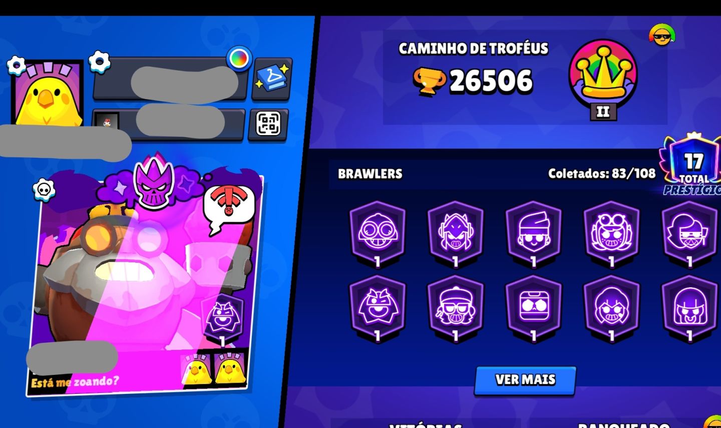 Conta brawl 26.5K troféus 83 brawlers e etc
