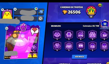 Conta brawl 26.5K troféus 83 brawlers e etc