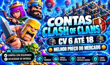 95% DE DESCONTO, CONTA CLASH OF CLANS, TODOS OS CVS, 9,10,11,12,13,14,15,16