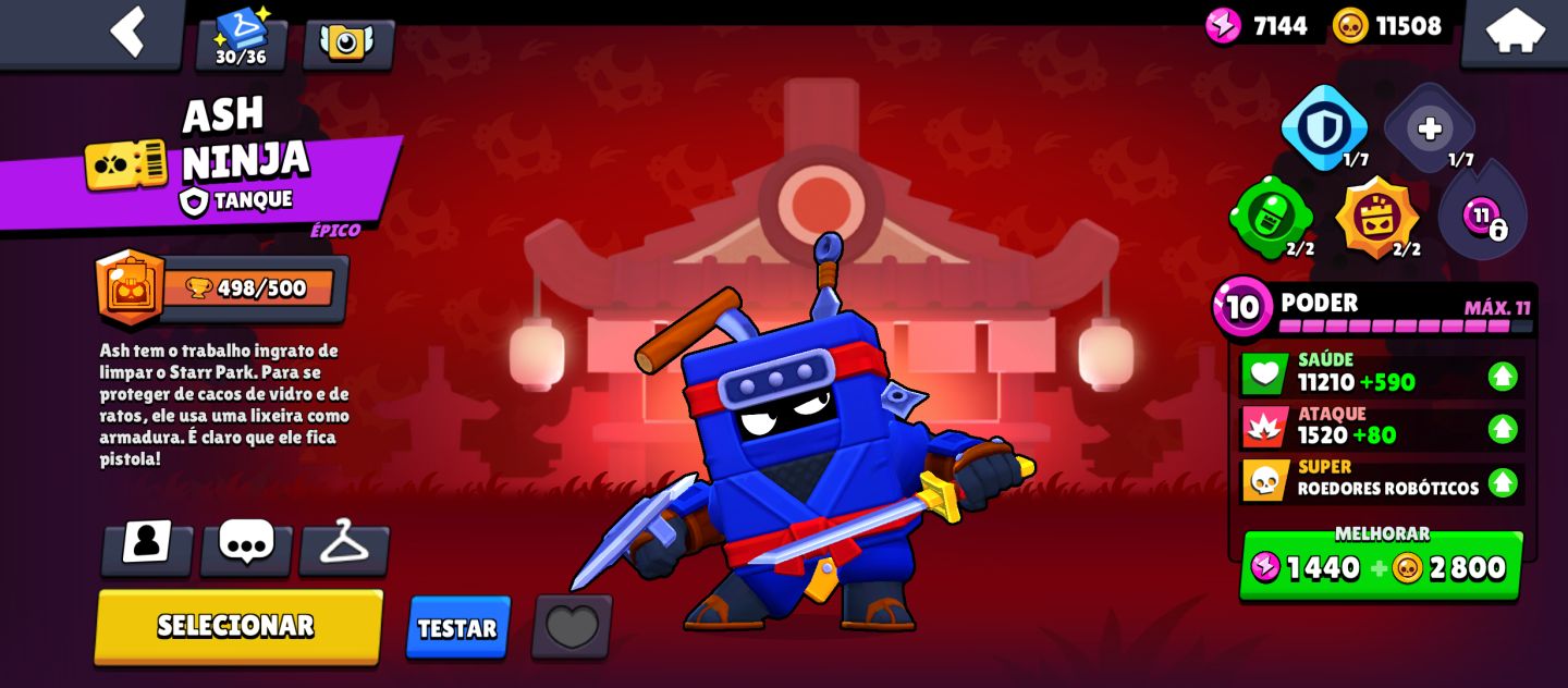 CONTA RARA DE BRAWL STARS COM MUITAS SKINS DE PARCERIA