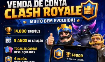 Conta Clash Royale RARA 10 ANOS | 14K TROFÉUS | 4 HERÓIS | 51 EMOTES