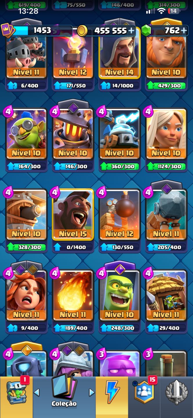 Conta Clash Royale Arena 24 9530 Troféus 762 Gemas 400k Moedas
