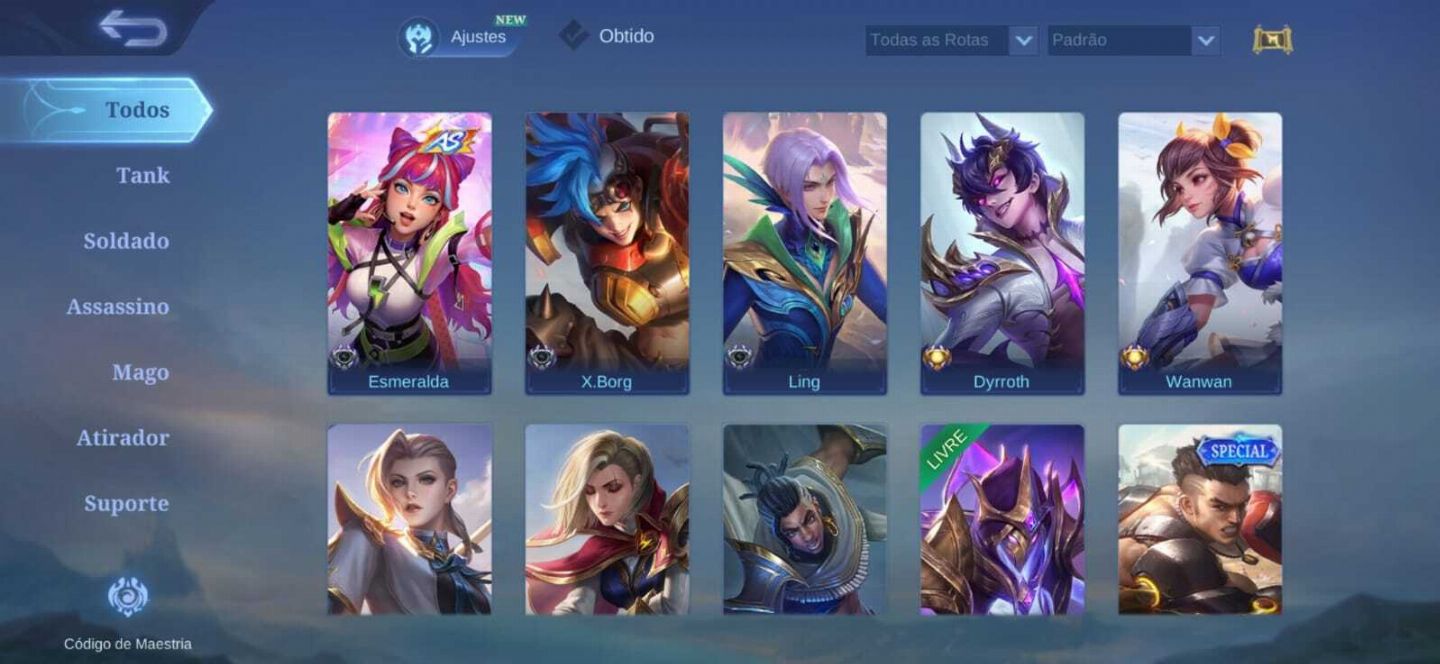Conta Mobile Legends Mítico 44 Star 80 Skins e WR Alto 59% 80 Herois