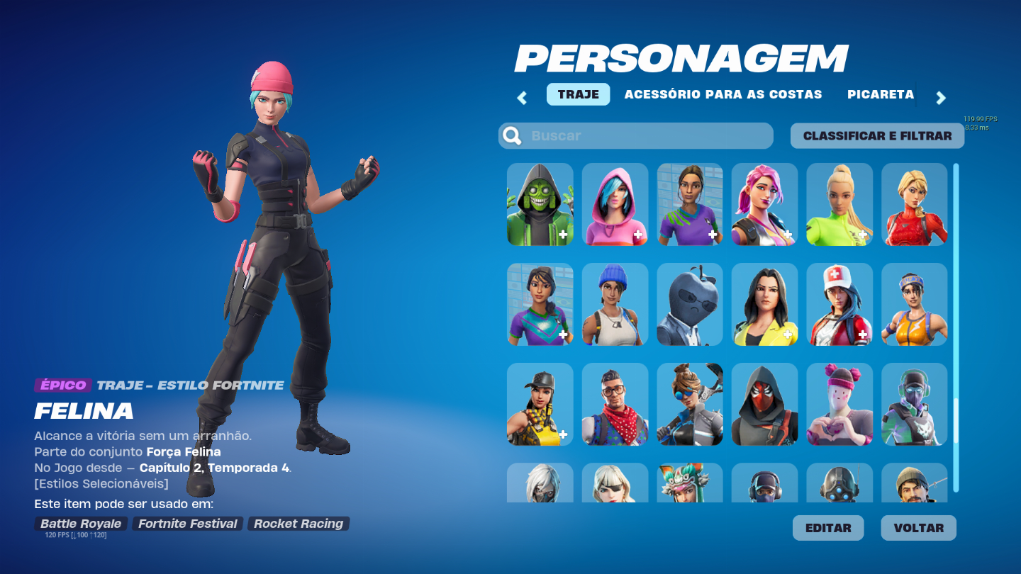 Conta Fortnite, Season 4 full +, 223 skins, Wildcat, Glow, Minty, Skin INTEL+ +