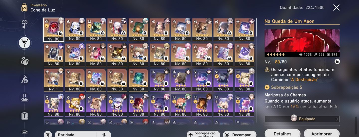 CONTA HONKAI STAR RAIL SUNDAY E5S1 CYRENE E1S1 COM SKIN(ARCO) CHAPEU DA MEM 42T5