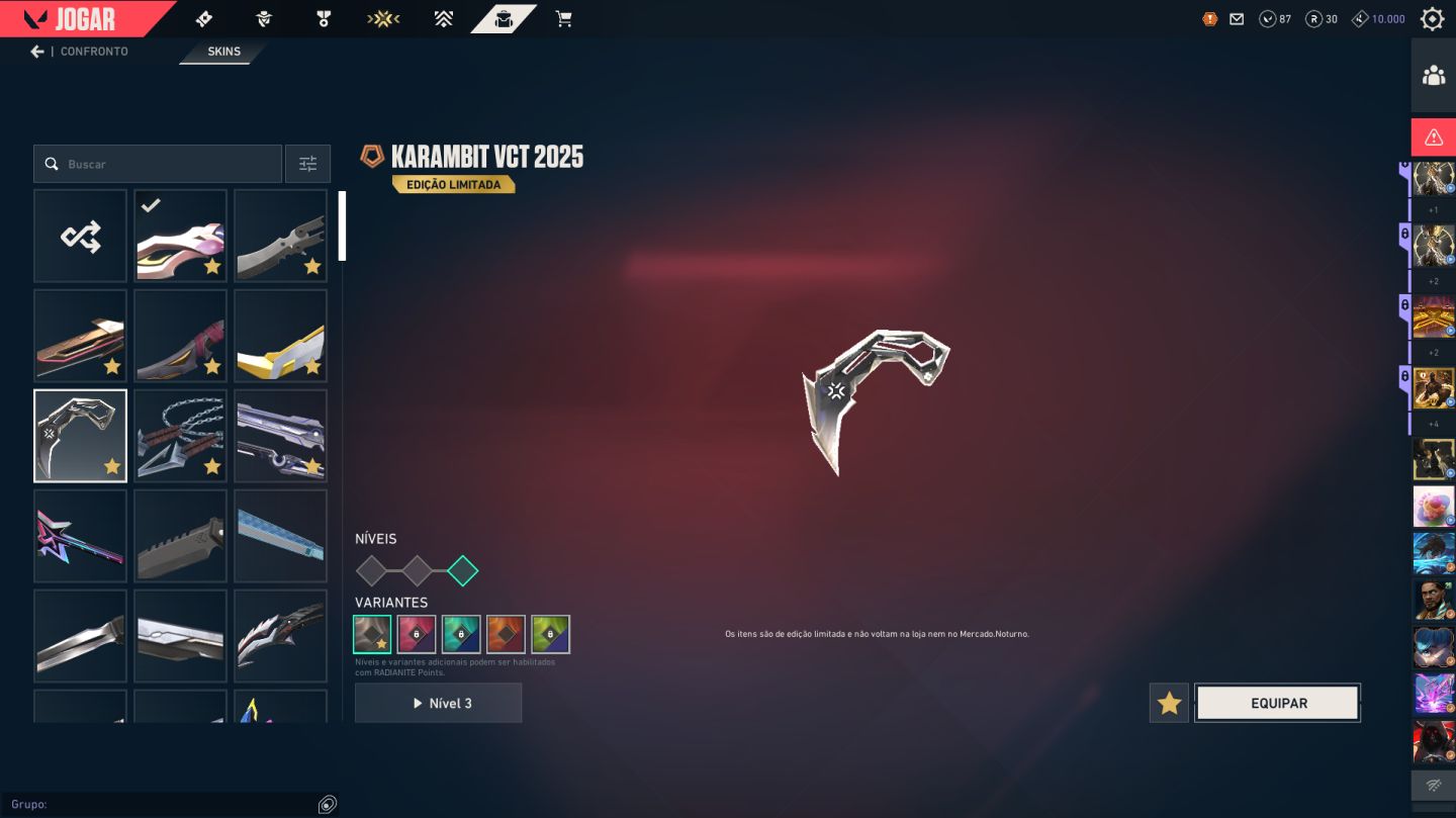 Conta Valorant Com Skins do VCT 2025, D3