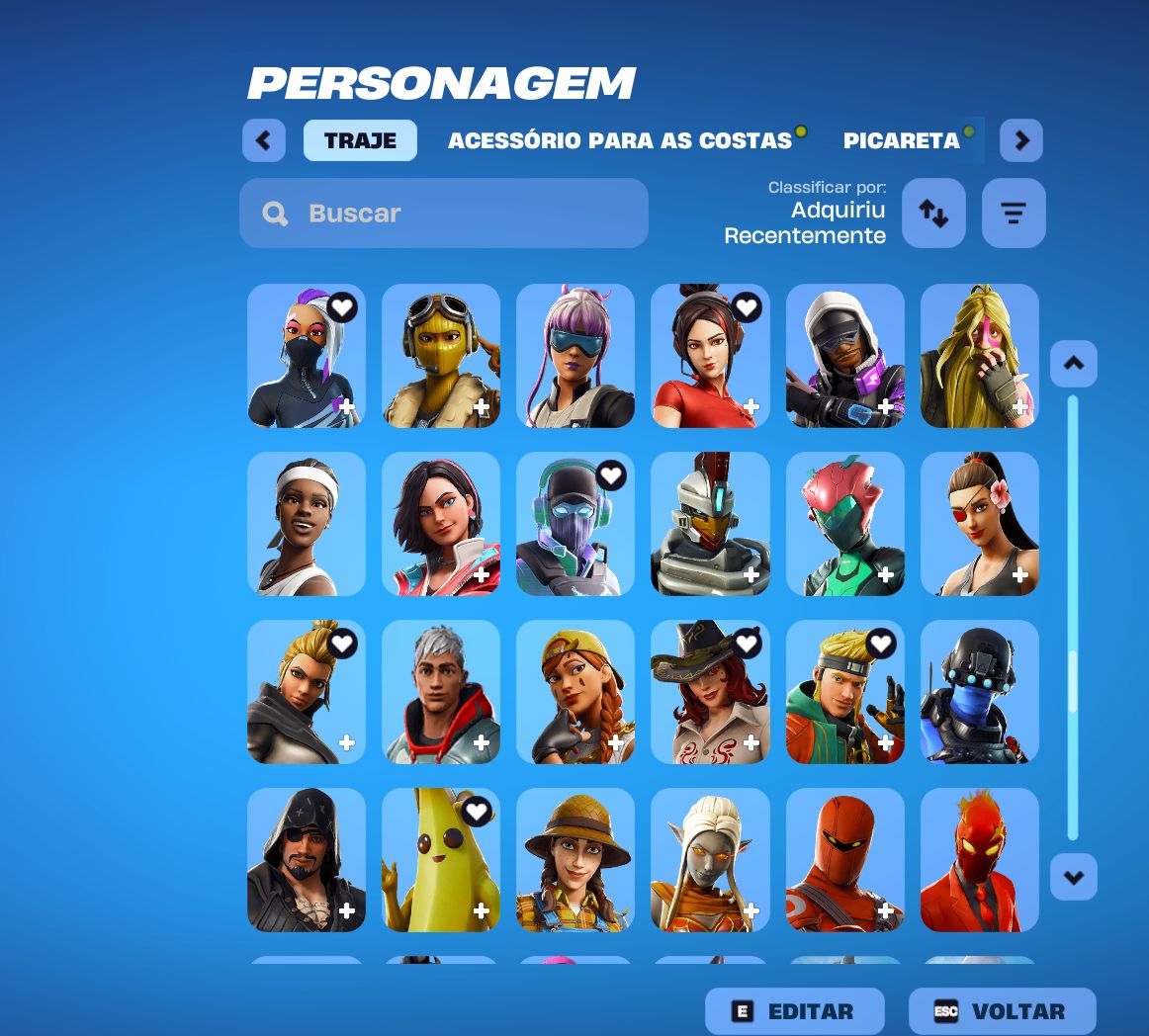CONTA FORTNITE SEASONS ANTIGAS E PACOTES EXCLUSIVOS