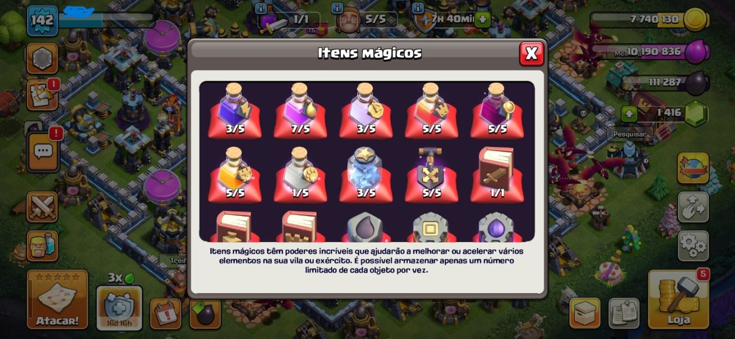 CONTA SUPERCEL COM PROGRESSO E MUITOS ITENS NOS CLASHS E BRAWL(LEIA A DESCRIÇÃO)